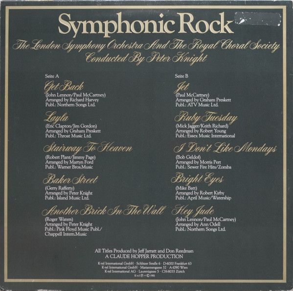 Платівка The London Symphony Orchestra – Symphonic Rock (Ein Dramatisches Klangerlebnis)