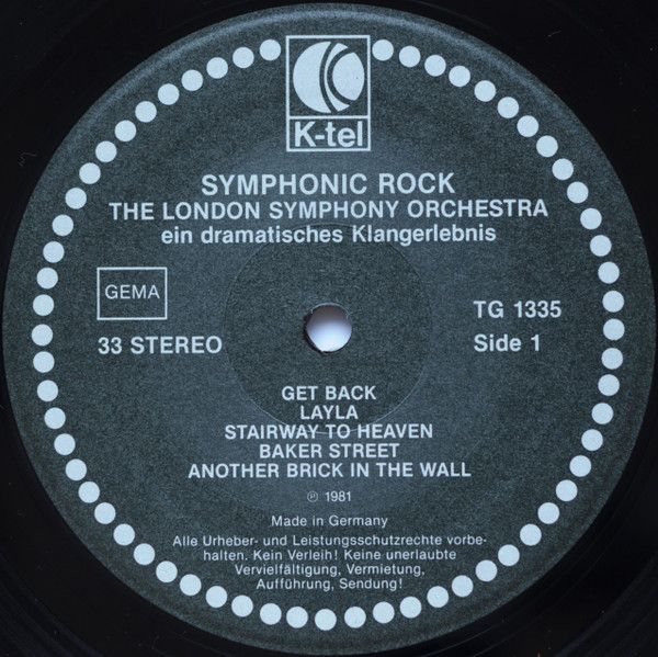 Платівка The London Symphony Orchestra – Symphonic Rock (Ein Dramatisches Klangerlebnis)