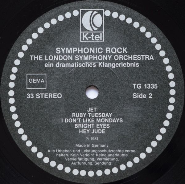 Платівка The London Symphony Orchestra – Symphonic Rock (Ein Dramatisches Klangerlebnis)