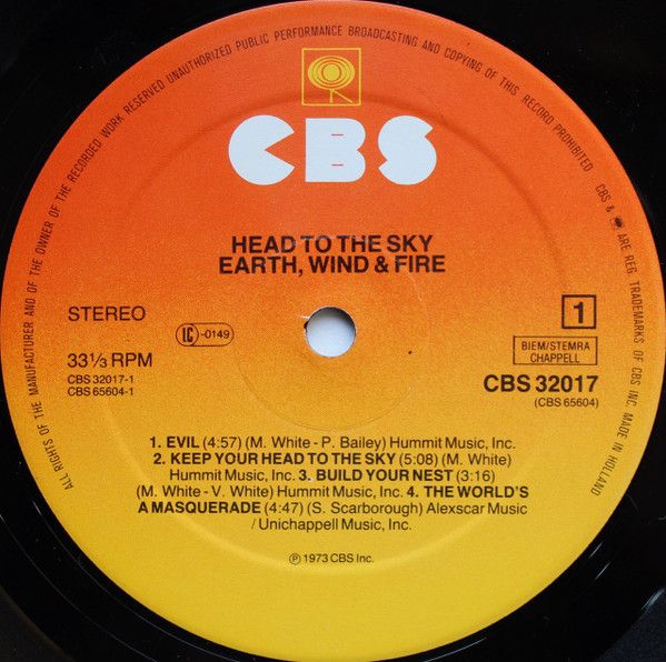 Платівка Earth, Wind & Fire – Head To The Sky