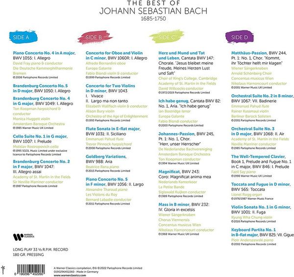 Платівка Bach – The Best Of Johann Sebastian Bach|Бах(2xLP)