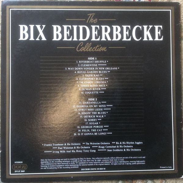 Платівка Bix Beiderbecke – The Bix Beiderbecke Collection - 20 Golden Greats| Бікс Бейдербеке колекція