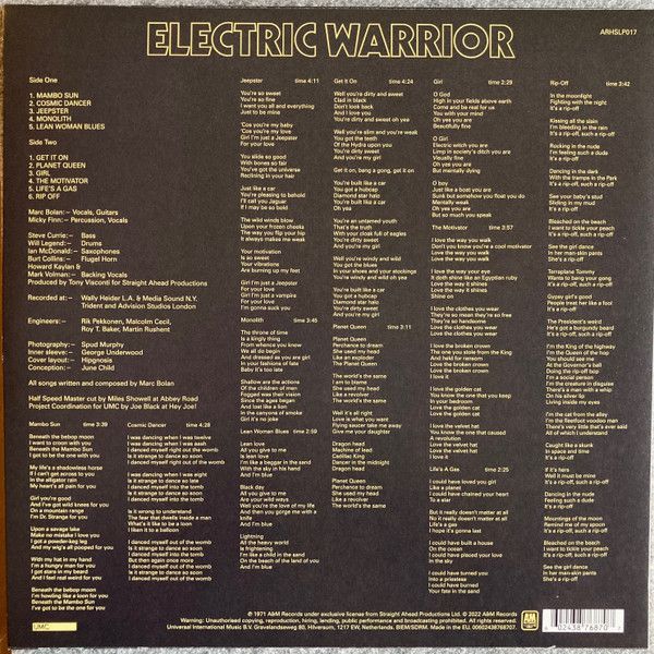 Платівка T. Rex – Electric Warrior|Т. Рекс-Електричний воїн