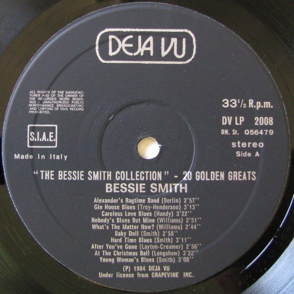 Платівка Bessie Smith – The Bessie Smith Collection - 20 Golden Greats | Бессі Сміт - Колекція Бессі Сміт 