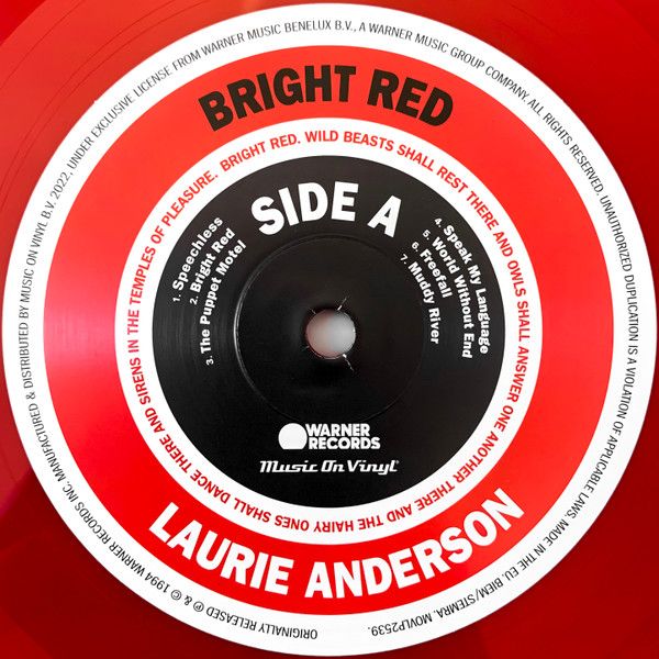 Платівка Laurie Anderson – Bright Red|Лорі Андерсон-Яскраво-червоний