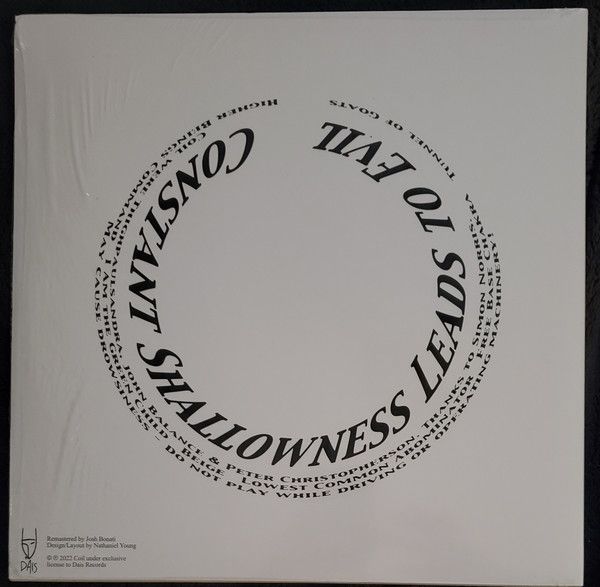 Платівка Coil – Constant Shallowness Leads To Evil|Котушка-Постійна дрібність веде до зла(2xLP)