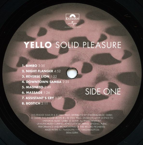 Платівка Yello – Solid Pleasure / I.T. Splash|Привіт-Суцільне задоволення/ІТ-сплеск(2xLP)