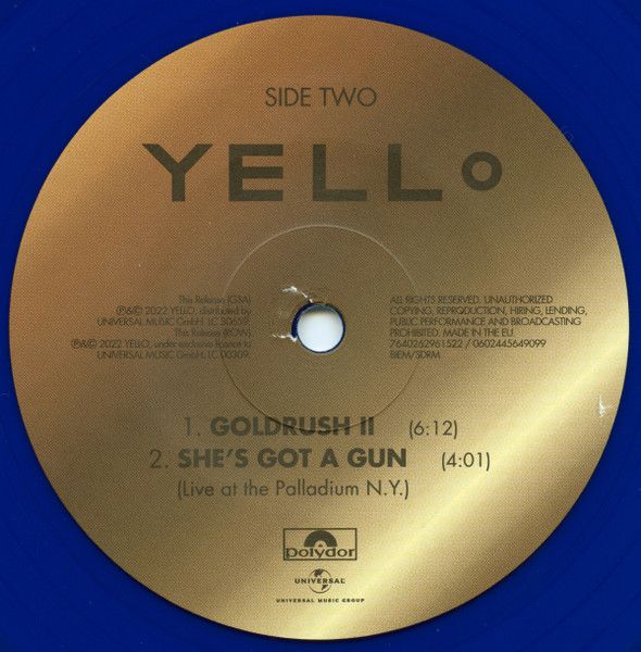 Платівка Yello – One Second / Goldrush (2 LP, Black + 12" 45 RPM, Blue Translucent Vinyl, Limited Edition, Special Edition)|Привіт-Одна секунда/Золота лихоманка