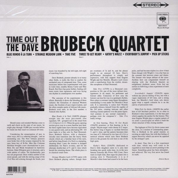 Платівка The Dave Brubeck Quartet – Time Out|квартет Дейва Брубека-Час вийшов