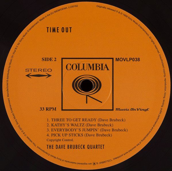 Платівка The Dave Brubeck Quartet – Time Out|квартет Дейва Брубека-Час вийшов
