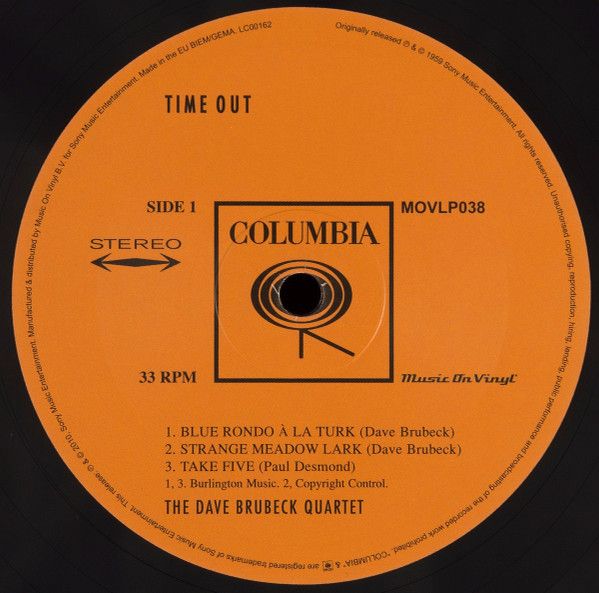 Платівка The Dave Brubeck Quartet – Time Out|квартет Дейва Брубека-Час вийшов