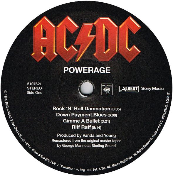 Платівка AC/DC - Powerage|ЕЙСІ ДІСІ-Потужність
