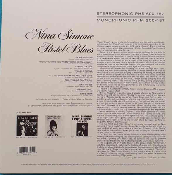 Платівка Nina Simone – Pastel Blues|Ніна Сімоне-Пастельний блюз