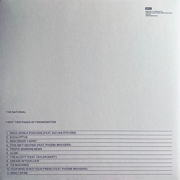 Платівка The National – First Two Pages Of Frankenstein|Національний-Перші дві сторінки Франкенштейна
