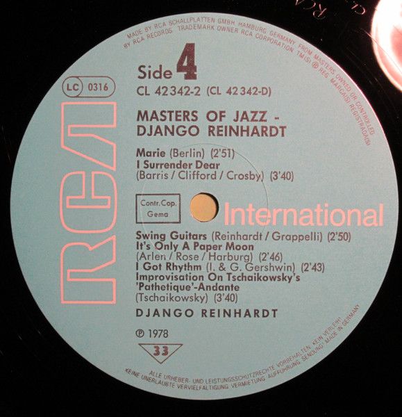 Django Reinhardt – Masters Of Jazz Vol.4 | Жан Рейнхардт