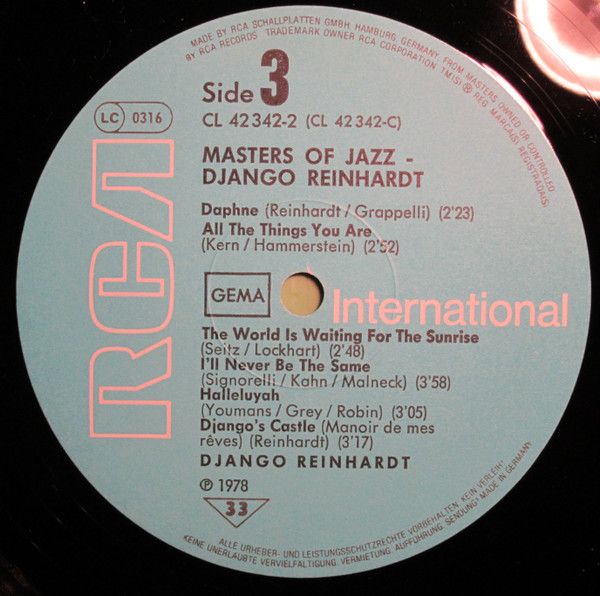 Django Reinhardt – Masters Of Jazz Vol.4 | Жан Рейнхардт