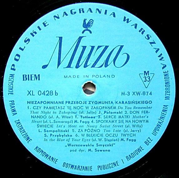 Платівка Various – Niezapomniane Przeboje Zygmunta Karasinskiego