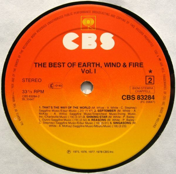 Платівка Earth, Wind & Fire – The Best Of Earth Wind & Fire Vol. I | Земля, вітер і вогонь