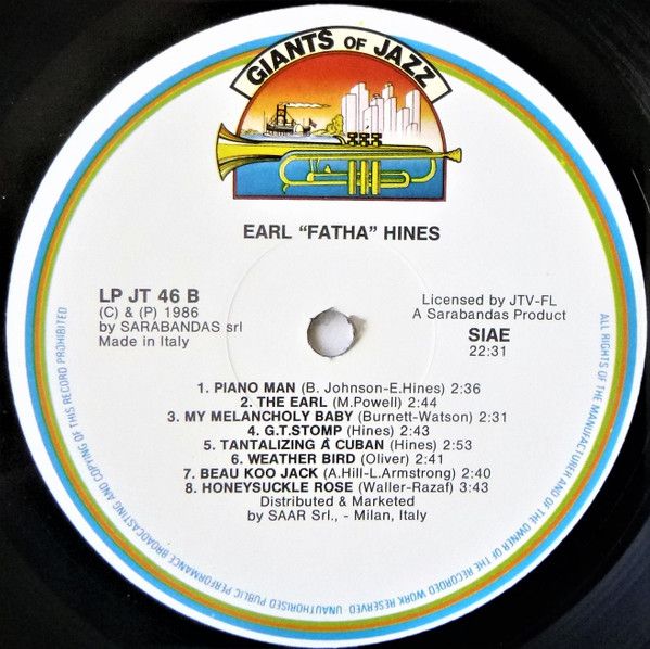 Платівка Earl Hines – Earl 'Fatha' Hines | Ерл Хайнс