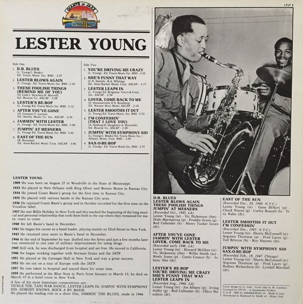 Платівка Lester Young – Lester Young | Лестер Янг