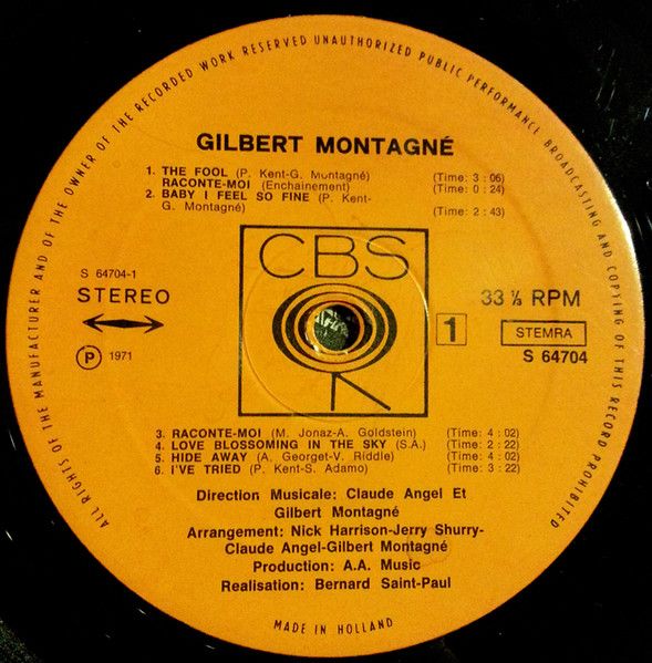 Платівка Gilbert Montagne – Жильбер Монтаньє