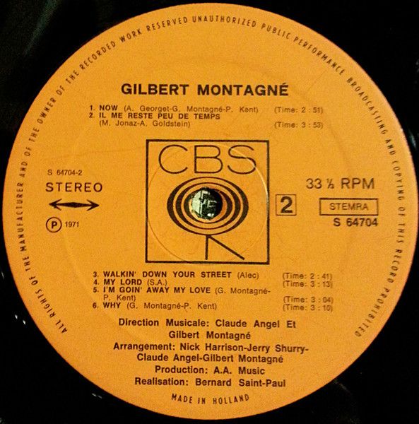 Платівка Gilbert Montagne – Жильбер Монтаньє