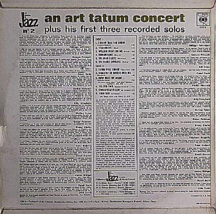 Платівка Art Tatum – An Art Tatum Concert Plus His First Three Recorded Solos | Арт Татум