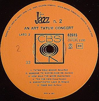 Платівка Art Tatum – An Art Tatum Concert Plus His First Three Recorded Solos | Арт Татум