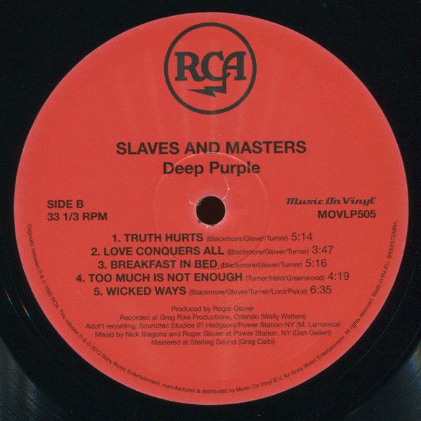 Платівка Deep Purple – Slaves And Masters|Глибокий фіолетовий-Раби і господарі