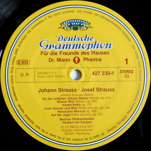 Платівка Berliner Philharmoniker, Herbert von Karajan  |Йоганн Штраус, Йозеф Штраус , Йоганн Штраус 