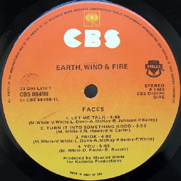 Платівка Earth, Wind & Fire – Faces