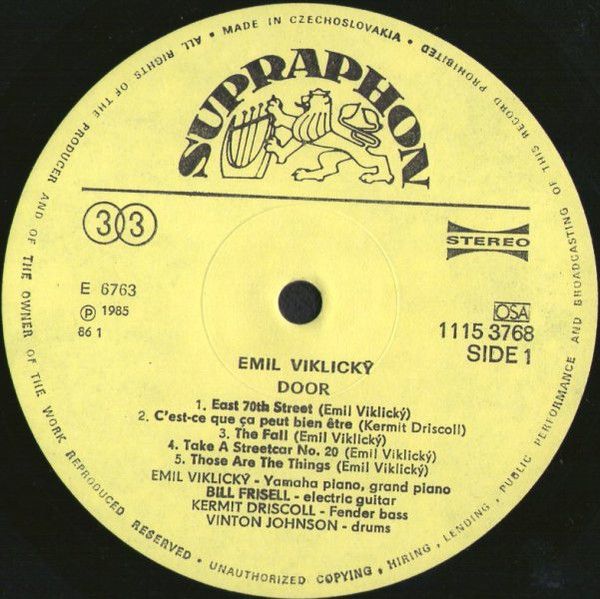Платівка Emil Viklicky, Bill Frisell, Kermit Driscoll, Vinton Johnson – Door