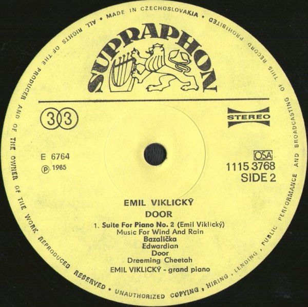 Платівка Emil Viklicky, Bill Frisell, Kermit Driscoll, Vinton Johnson – Door