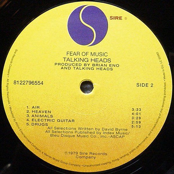 Платівка Talking Heads – Fear Of Music|Талкінг Хейдс-Страх Музики