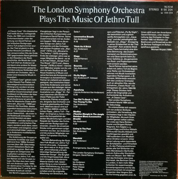 Платівка The London Symphony Orchestra Featuring Ian Anderson – The London Symphony Orchestra Plays The Music Of Jethro Tull Featuring Ian Anderson (A Classic Case)