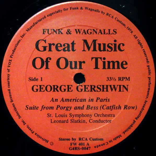 Платівка Leonard Slatkin, St. Louis Symphony Orchestra – Great Music Of Our Time/George Gershwin