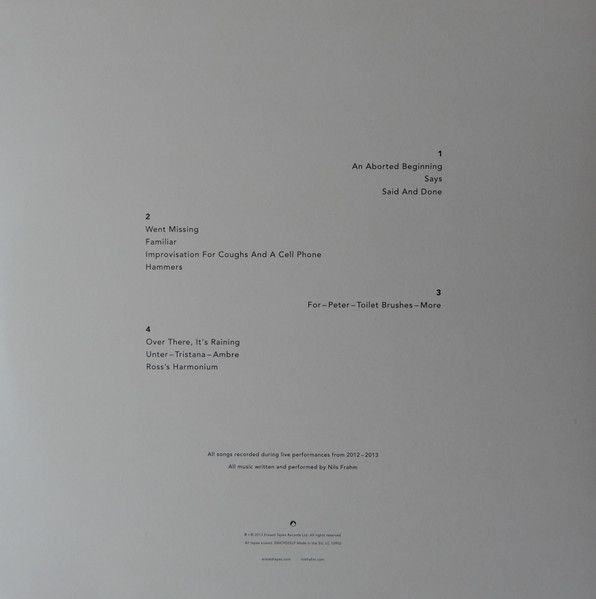 Платівка Nils Frahm – Spaces|Нільс Фрам-Пробіли(2xLP)