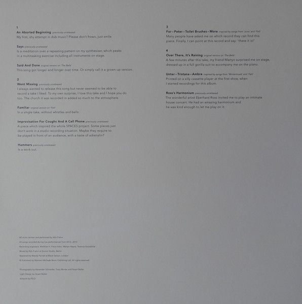 Платівка Nils Frahm – Spaces|Нільс Фрам-Пробіли(2xLP)