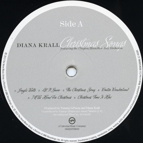 Платівка Diana Krall Featuring The Clayton/Hamilton Jazz Orchestra – Christmas Songs|Діана Кралл за участю The Clayton/Hamilton Jazz Orchestra-Різдвяні пісні