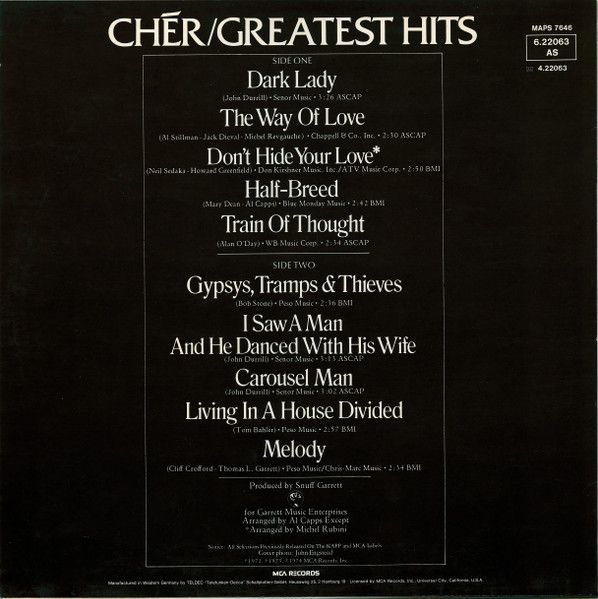 Платівка Cher – Greatest Hits | Шер