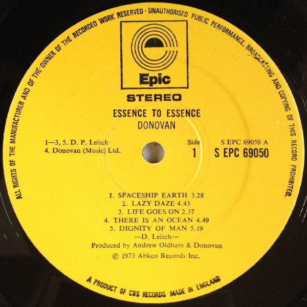 Платівка Donovan – Essence To Essence|Донован