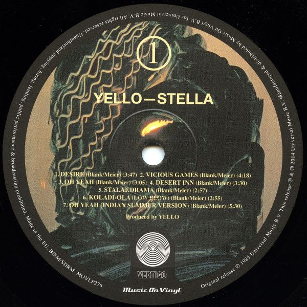 Платівка Yello – Stella|Привіт-Стелла