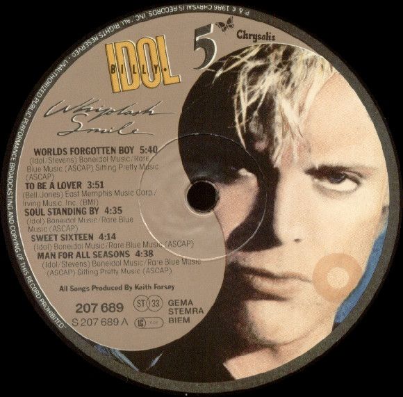 Платівка Billy Idol – Whiplash Smile | Біллі Айдол