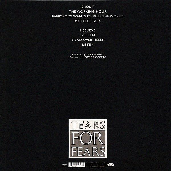 Платівка Tears For Fears – Songs From The Big Chair|Сльози за страхи-Пісні з великого крісла