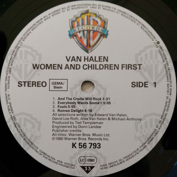 Платівка Van Halen – Women And Children First