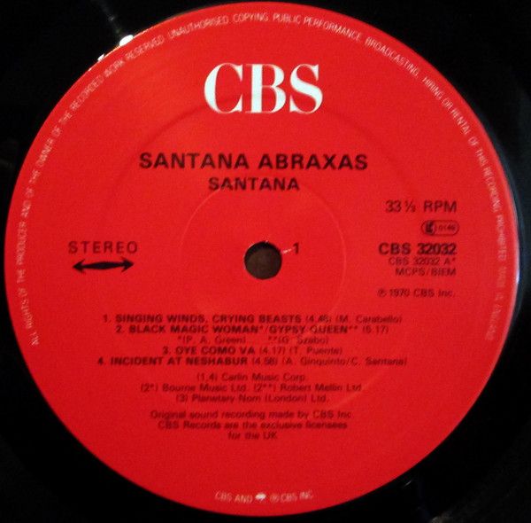 Платівка Santana – Abraxas | Сантана – Абраксас