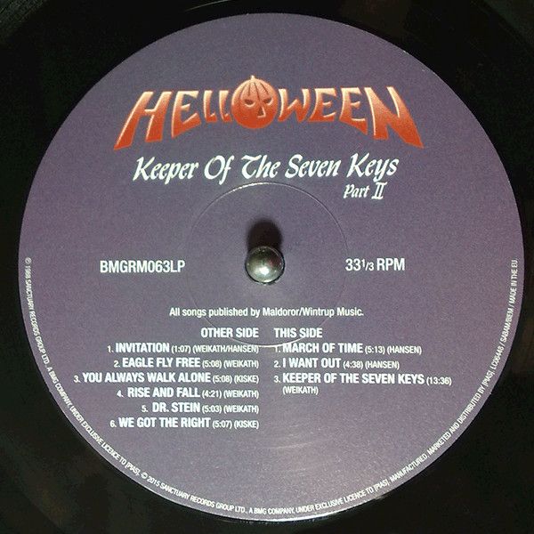 Платівка Helloween – Keeper Of The Seven Keys (Part II)|Хеллоуін