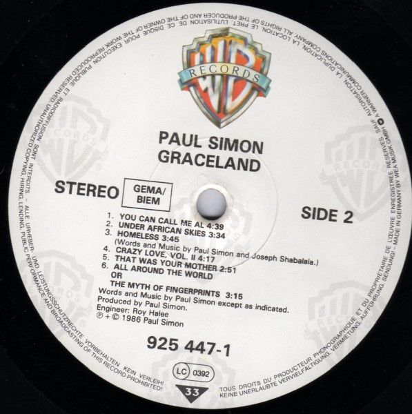 Платівка Paul Simon – Graceland | Пол Саймон
