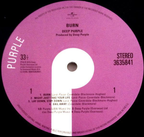 Платівка Deep Purple – Burn|Темно фіолетовий-Спалити