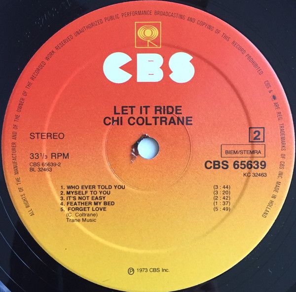Платівка Chi Coltrane – Let It Ride | Чі Колтрейн
